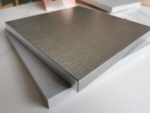 Shop Fitting Manufacturing Process: Brushed finishing post banner