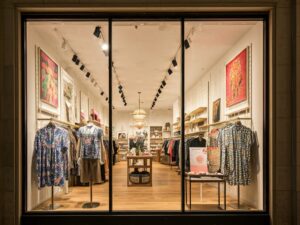 A clothing store appearence showcasing visual merchandising system