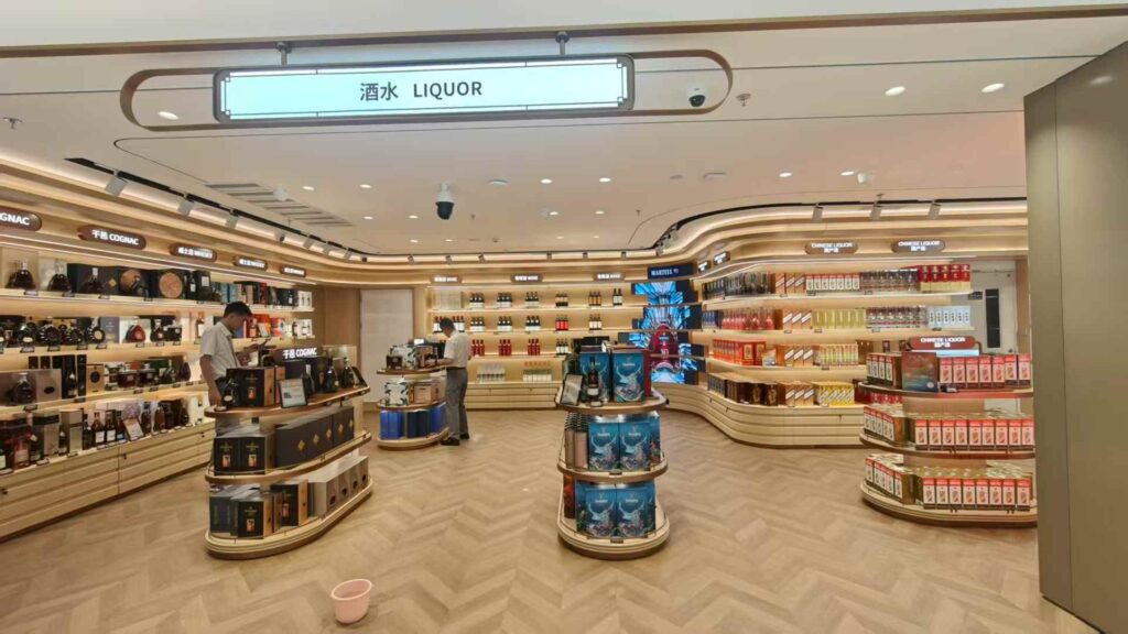GuangZhou Downtown shop interior. liquor area