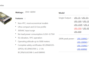 MEAN WELL LRS series MEAN WELL LRS series
