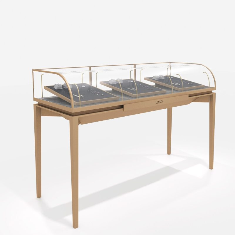 Rectangular Stainless Steel Front Curved Glass Showcase