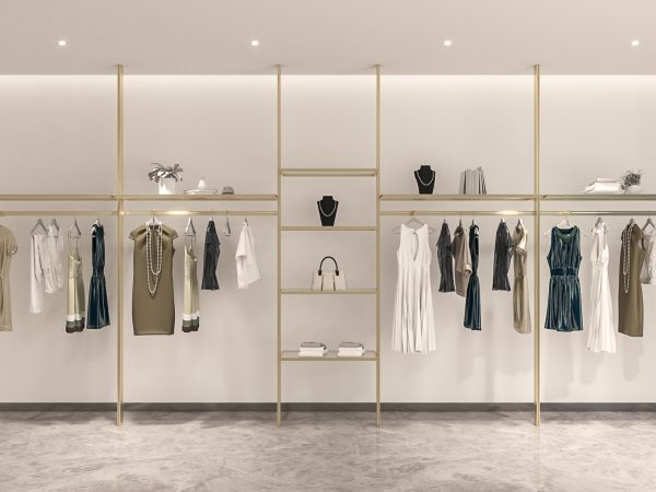 Wall-mounted clothing display racks