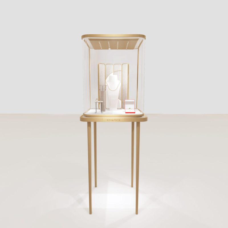 Square Stainless Steel Border-radius Tower Showcase1