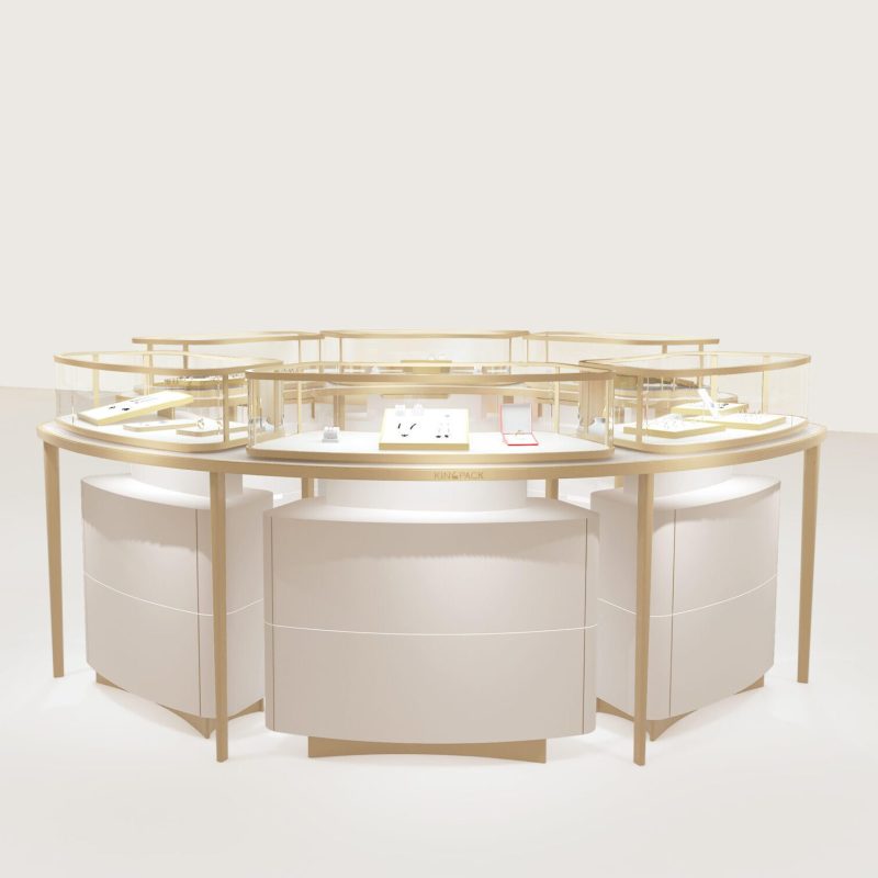 Curved Stainless Steel Border-radius Glass Showcase