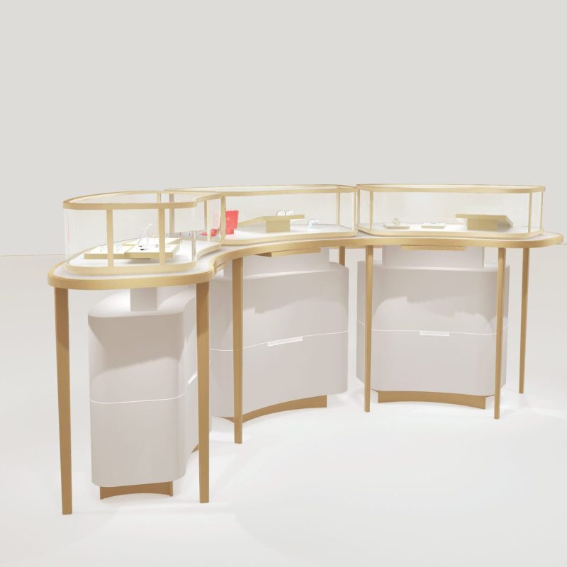 Curved Stainless Steel Border-radius Glass Showcase4