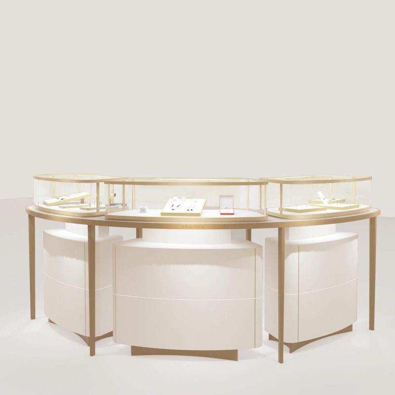 Curved Stainless Steel Border-radius Glass Showcase6