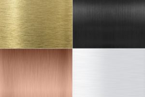 gold, black, rose gold, white finish custom colored metal texture